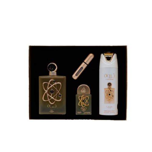 KIT LATTAFA PRIDE THARWAH GOLD EDP 100ML 3 PIEZAS